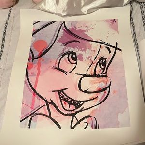 Pinocchio and Mickey Mouse Sketched Style Wallpaper